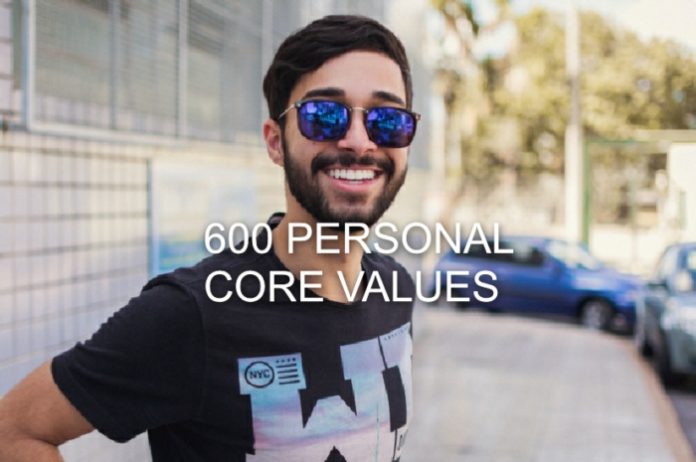 600 Personal Core Values